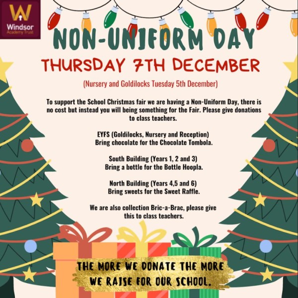Non Uniform Day Thursday 7th December